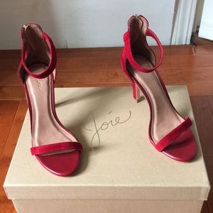 Joie Red Velvet Abbot Heels